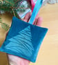 Velvet Lavender Sachet, Hand Printed Lavender Bag, Christmas Tree Ornament 