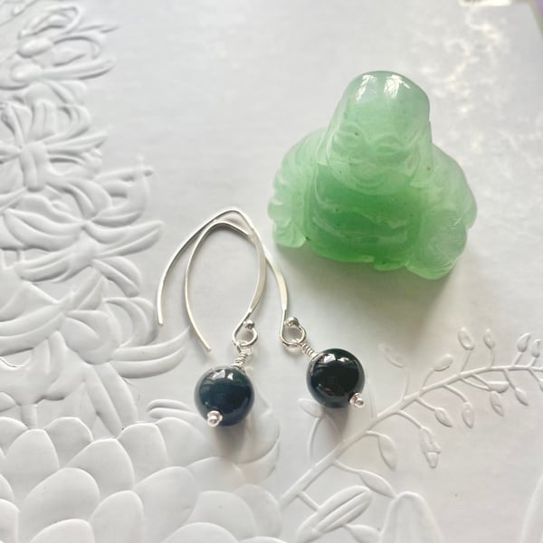 Burmese Black Jade earrings.