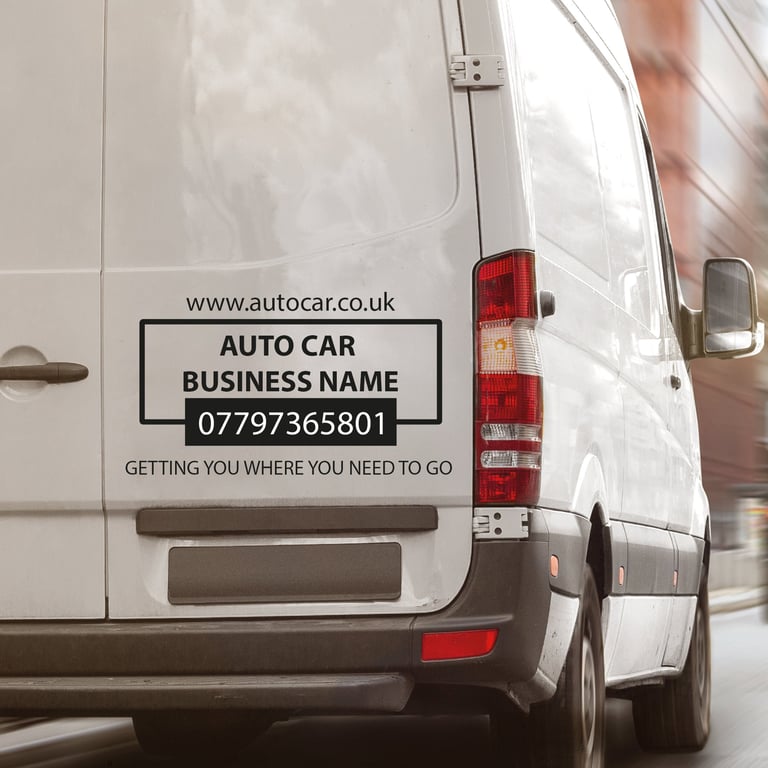 Business Car Information Sticker Company Van Business Name Website Car Window Ad