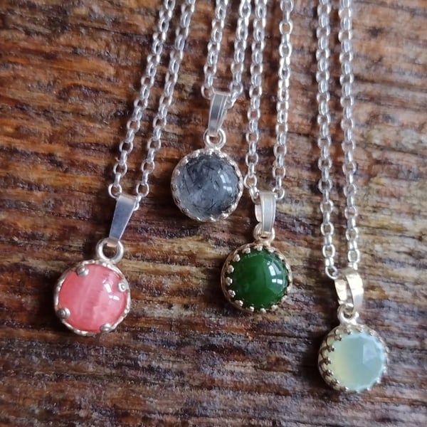  Necklaces with 8 mm stone or quartz