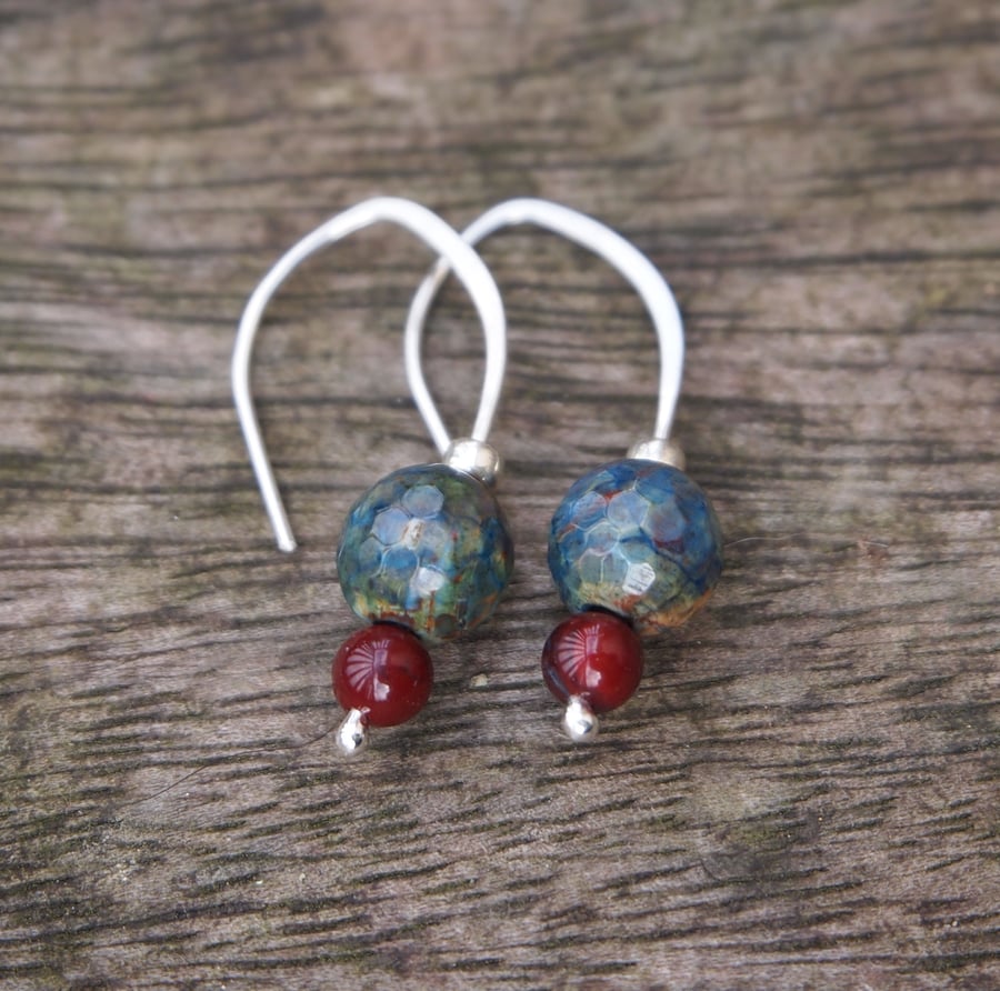 Argentium silver drop earrings