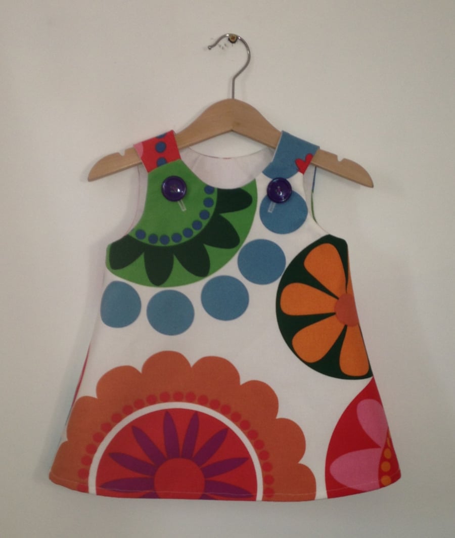 Retro Twill Frock. 6 months to 6 years .