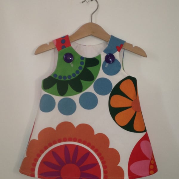 Retro Twill Frock. 6 months to 6 years .