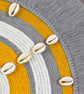 "Inyanga 2" - Yellow & Grey Shell Macrame Wall, Shelf & Console Table Decor - Image 5