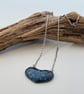 Dark Blue Fused Glass Heart Necklace with Stainless Steel Chain - Image 9