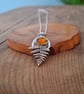 Handmade Fern Leaf with Amber Silver Necklace - Image 5