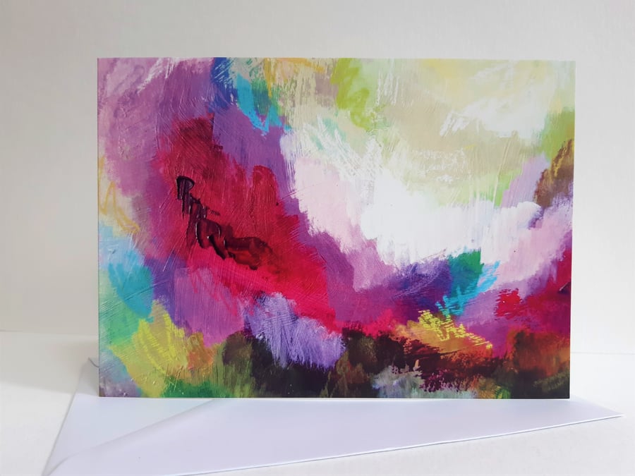 Pink swoosh! - abstract greeting card