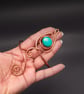 Copper Spiral Arm Cuff with Turquoise Stone — Adjustable Upper Arm Bracelet  - Image 3