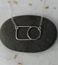 Sterling silver wire circle & square necklace - handmade geometric jewellery  - Image 1
