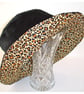 Leopard Print Hat Black Fluffy Faux Fur Reversible - Image 6