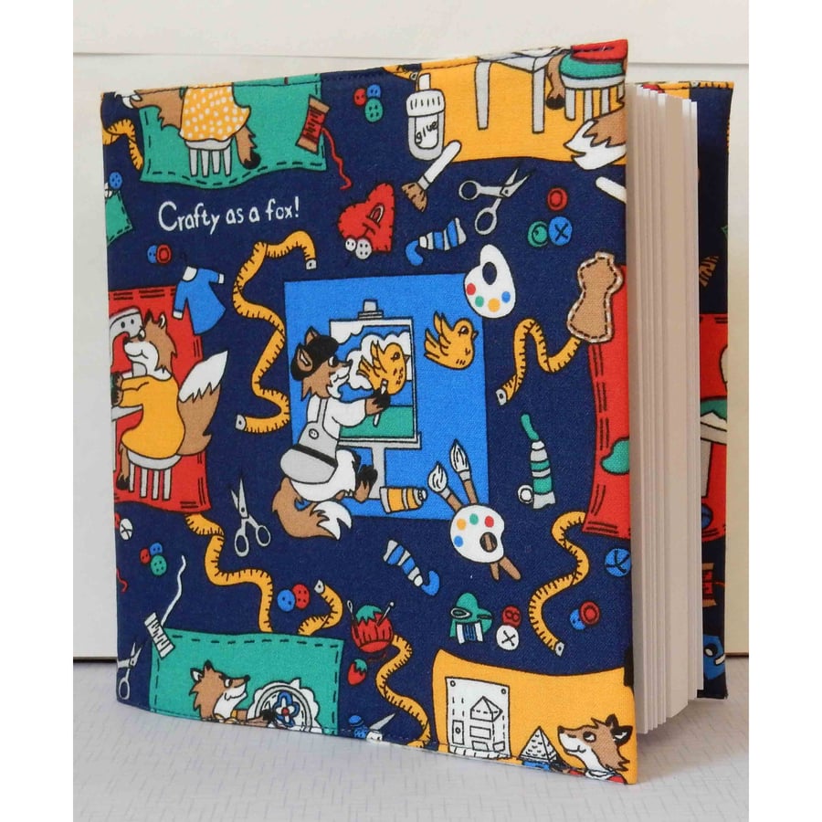 Sketchbook Crafty Fox fabric covered