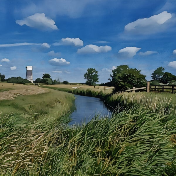 A4 Print Of Windmill Norfolk Broads 