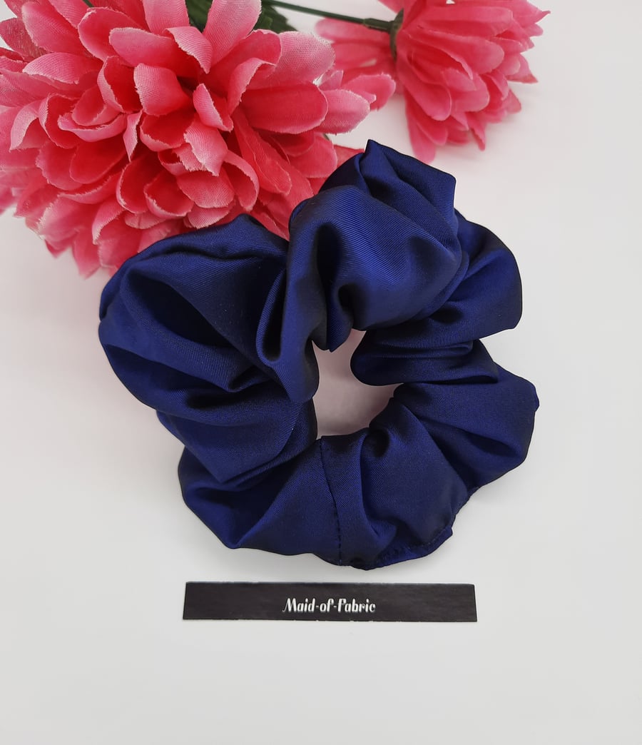 Navy blue hair scrunchie,  3 for 2 offer,  free uk delivery. 