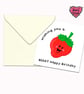 Strawberry birthday card, wishing you a berry happy birthday, pun card - Image 6