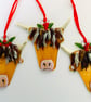 Hamish the highland cow hanging fused glass decoration