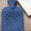 Blue Tweed Crochet Hot Water Bottle Cover with Hot Water Bottle (2 Litre)