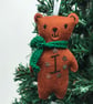 Christmas Bear Decoration with Hand Embroidered Personalisation- Made to Order - Image 4