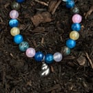 Seashell bracelet with stone beads