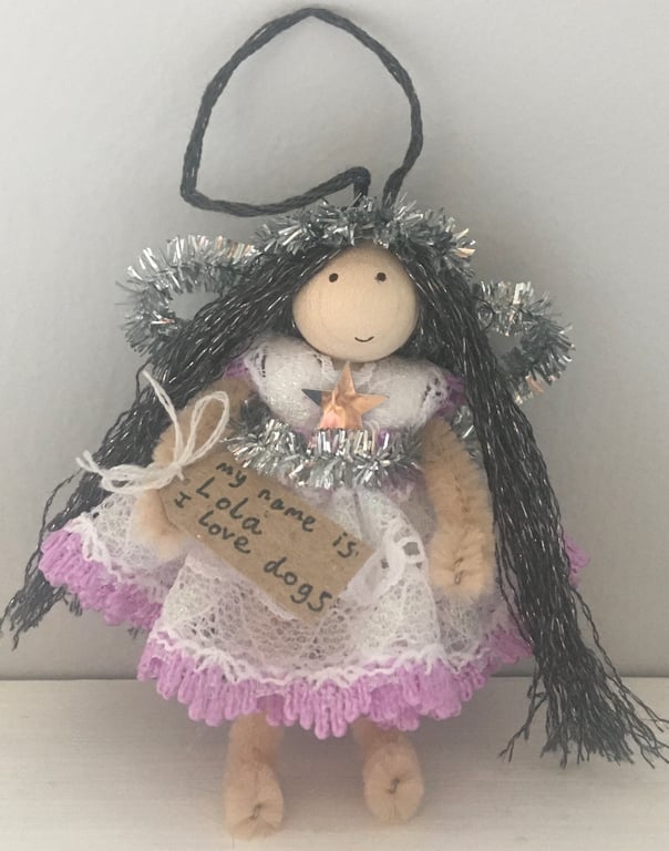 Tiny Purple And Silver Fairy Doll Decoration 