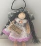 Tiny Purple And Silver Fairy Doll Decoration 
