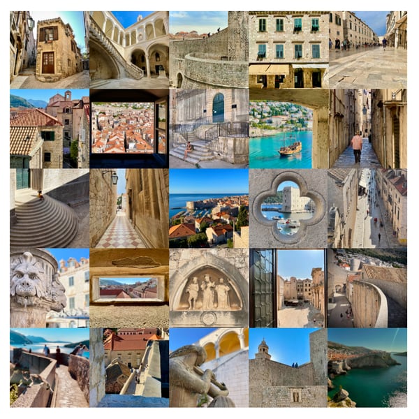 ‘Dubrovnik’ signed square mounted print 30 x 30cm FREE DELIVERY