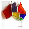  Australia Suncatcher Stained Glass Rainbow Map Oz 011