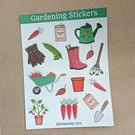 Gardening Sticker Sheet - Hand-Drawn Vegetable Garden Illustrations