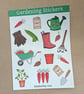 Gardening Sticker Sheet - Hand-Drawn Vegetable Garden Illustrations