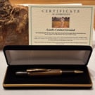 Lords Cricket Ground Wooden Ballpoint Pen, Own a Piece of History, Handmade Gift