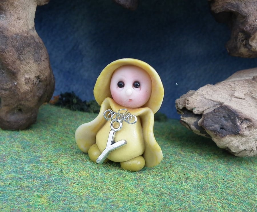 Alphabet Initial Gnome choice of letter OOAK Sculpt by Ann Galvin