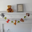 Hand Sewn Garland of Baby Jungle Animals