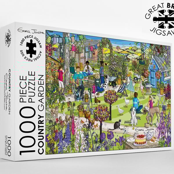 Country Garden 1,000 piece jigsaw puzzle designed and made in the UK
