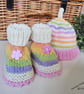 Designer Baby Merino Wool Booties & Hat Gift Set 0-3 months size - Image 6