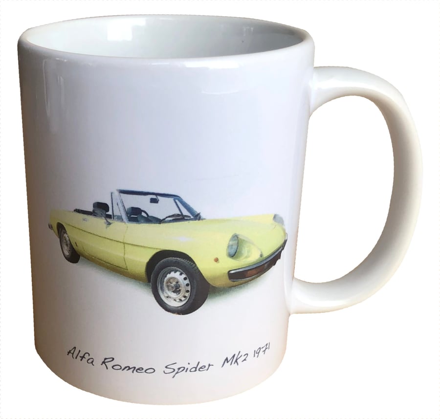 Alfa Romeo Spider S2 1971 - 11oz Ceramic Mug for Italian fan