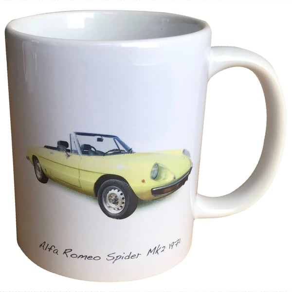 Alfa Romeo Spider S2 1971 - 11oz Ceramic Mug for Italian fan