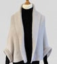 Hand Knitted Shrug, Neutral Colour, Wool with Alpaca Blend Yarn - UK Size 12