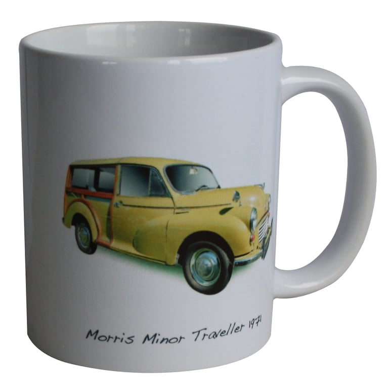 Morris Traveller 1971 (Yellow) - 11oz Ceramic Mug for Classic British Car fan