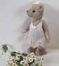 Collector's teddy bear 'Daisy' 10 inch jointed bear with knitted lace dress