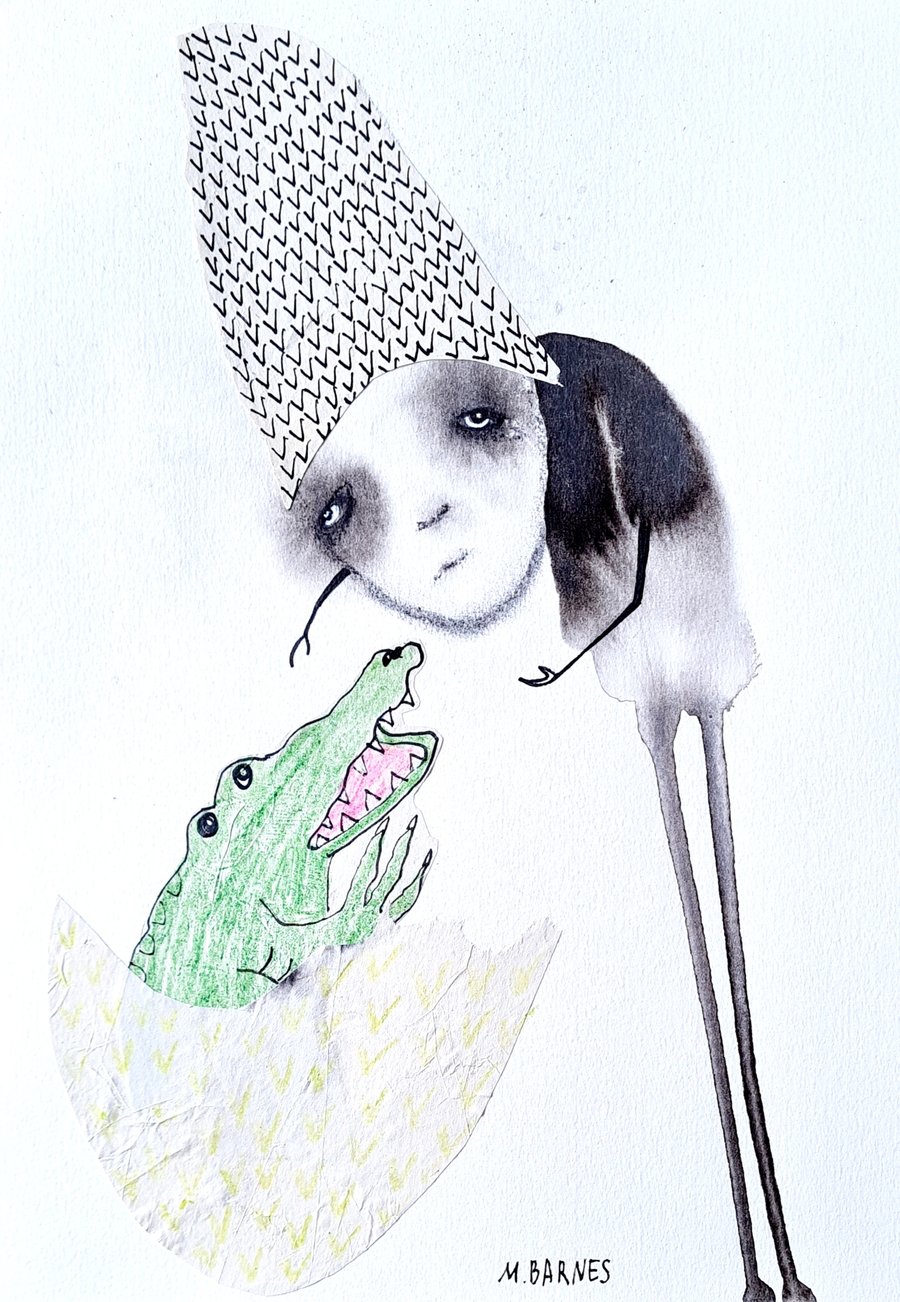 Weird art, Outsider art, Crocodile picture, Art collage, Abstract figures, Cute 