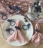Handmade Resin Bird Napkin Rings-Navy,Blush Pink&White - Luxury Table Decor