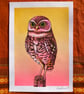 The Owl, 3-colour risograph print  - Image 4