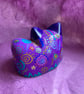 Hand painted, up cycled purple cat - Image 4
