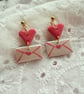 Pink Love Letter Heart Envelope Earrings - FREE SHIPPING
