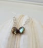 Sterling Silver Coin Pearl Drop Earrings Bronze Toned Cultured Pearl Dangle - Image 6