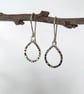 Sterling Silver Hammered Teardrop Dangle Hook Wire Drop Earrings