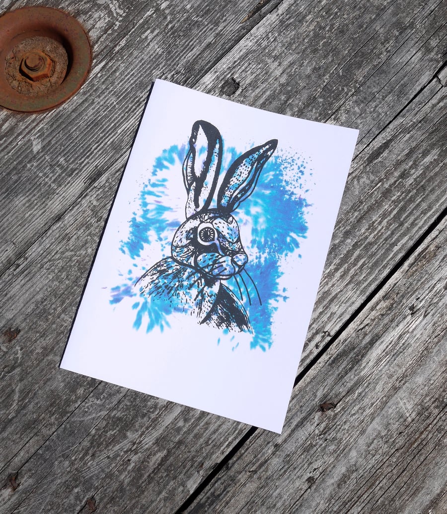 Hare Greeting Card- Empowered Blue
