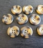 1" 25mm 40L Polyester Horn Buttons LAST 9 Tortoise Shell look - Image 3