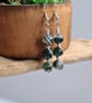 Handmade Natural Moss Agate & 925 Sterling Silver Drop Dangle Earrings Gift Box - Image 4