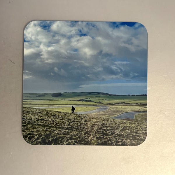 The Hiker 9.5cm cork backed coaster 