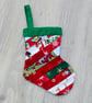 Small Scrappy Fabric Hanging Christmas Stocking - Image 5